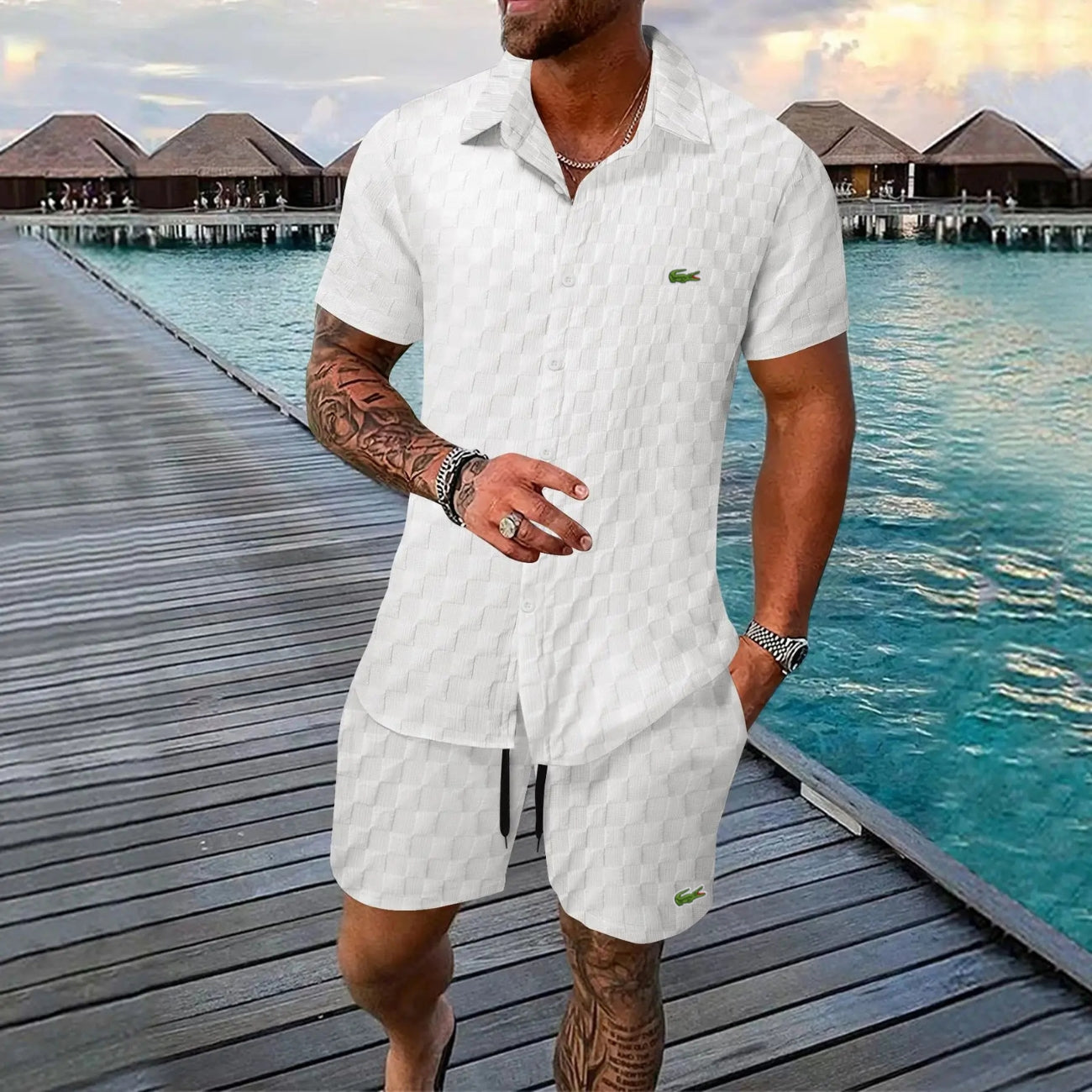 Set estivo da uomo (camicia e pantaloncini)