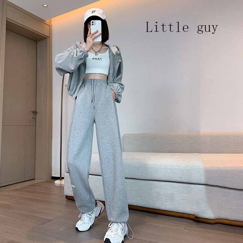 Pantaloni larghi casual a vita alta da donna