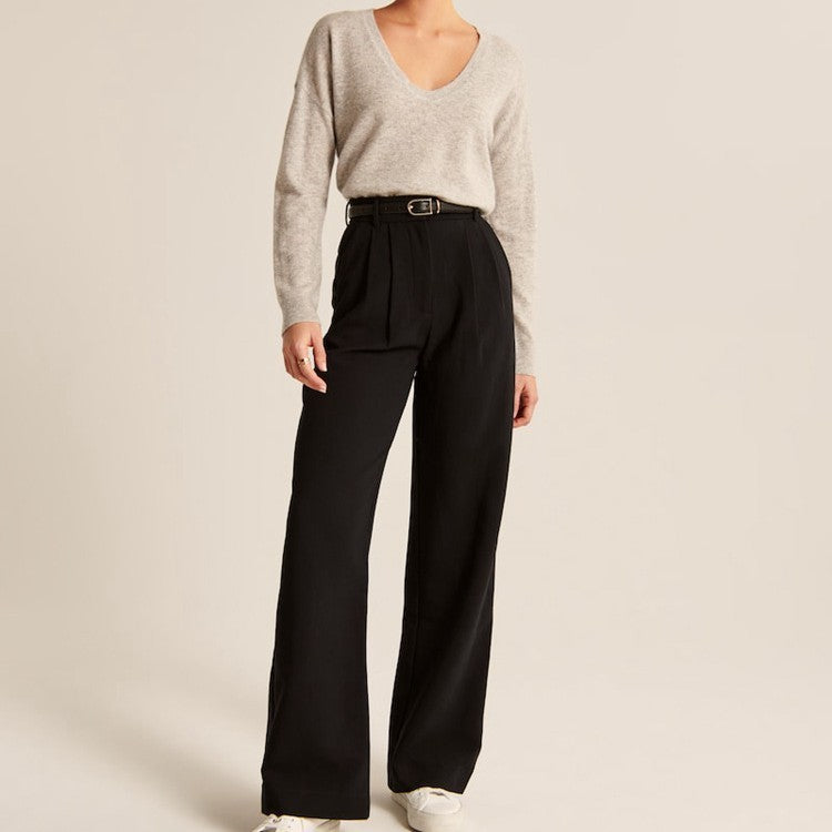 Pantaloni Casual da Donna a Vita Alta Larghi