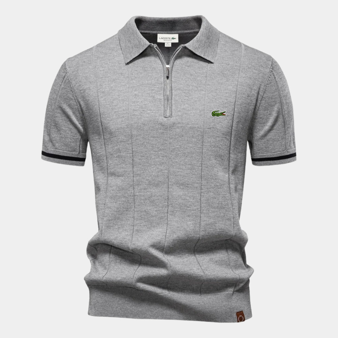 Polo a maniche corte con zip