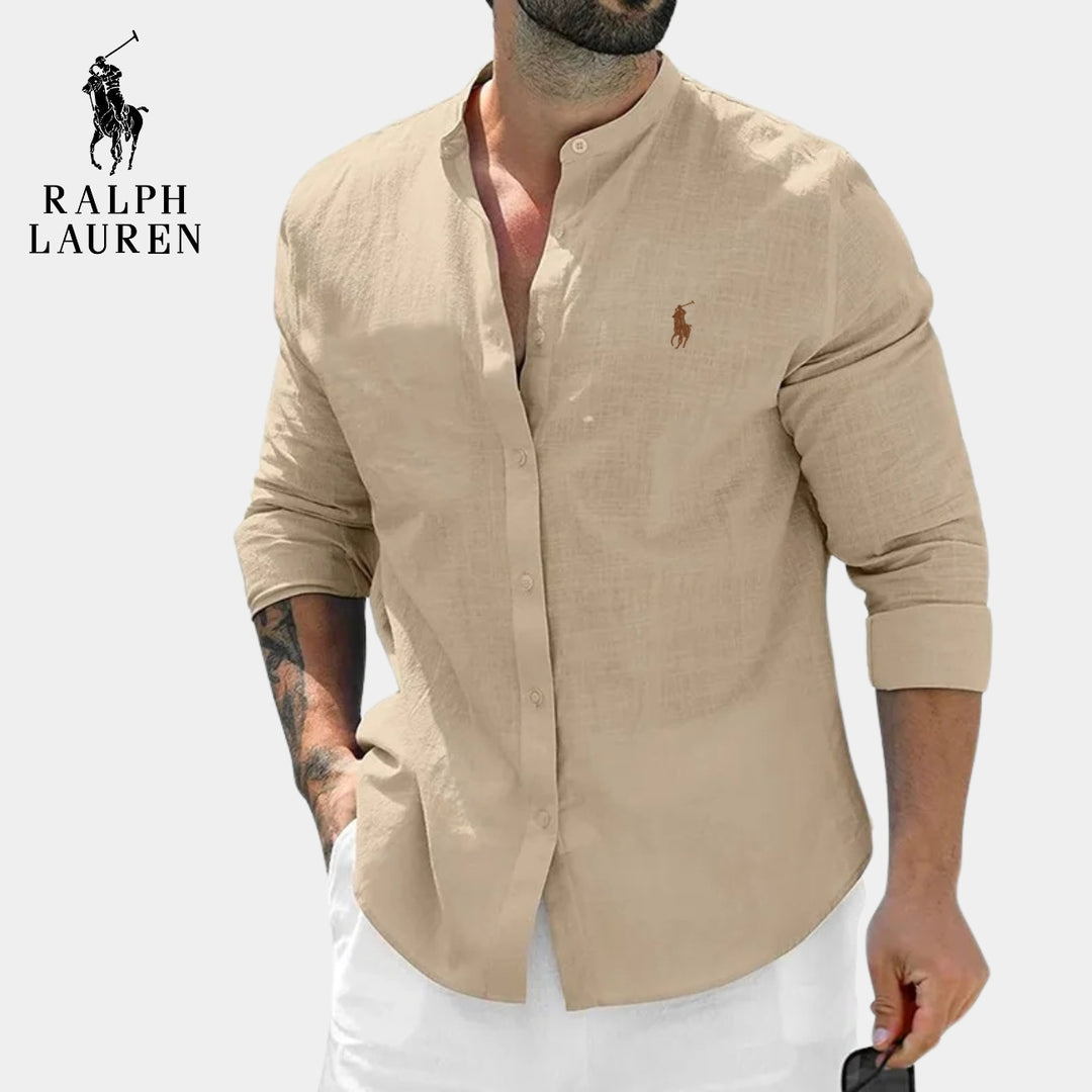 Camicia elegante con colletto alla coreana