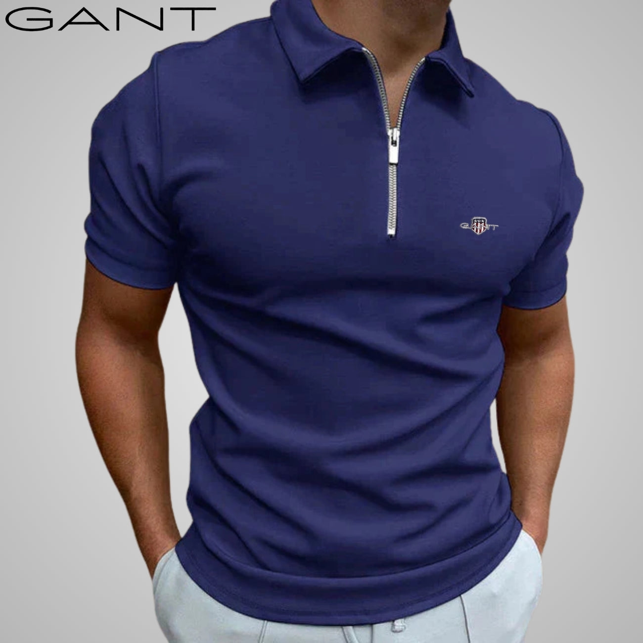 Polo casual con zip