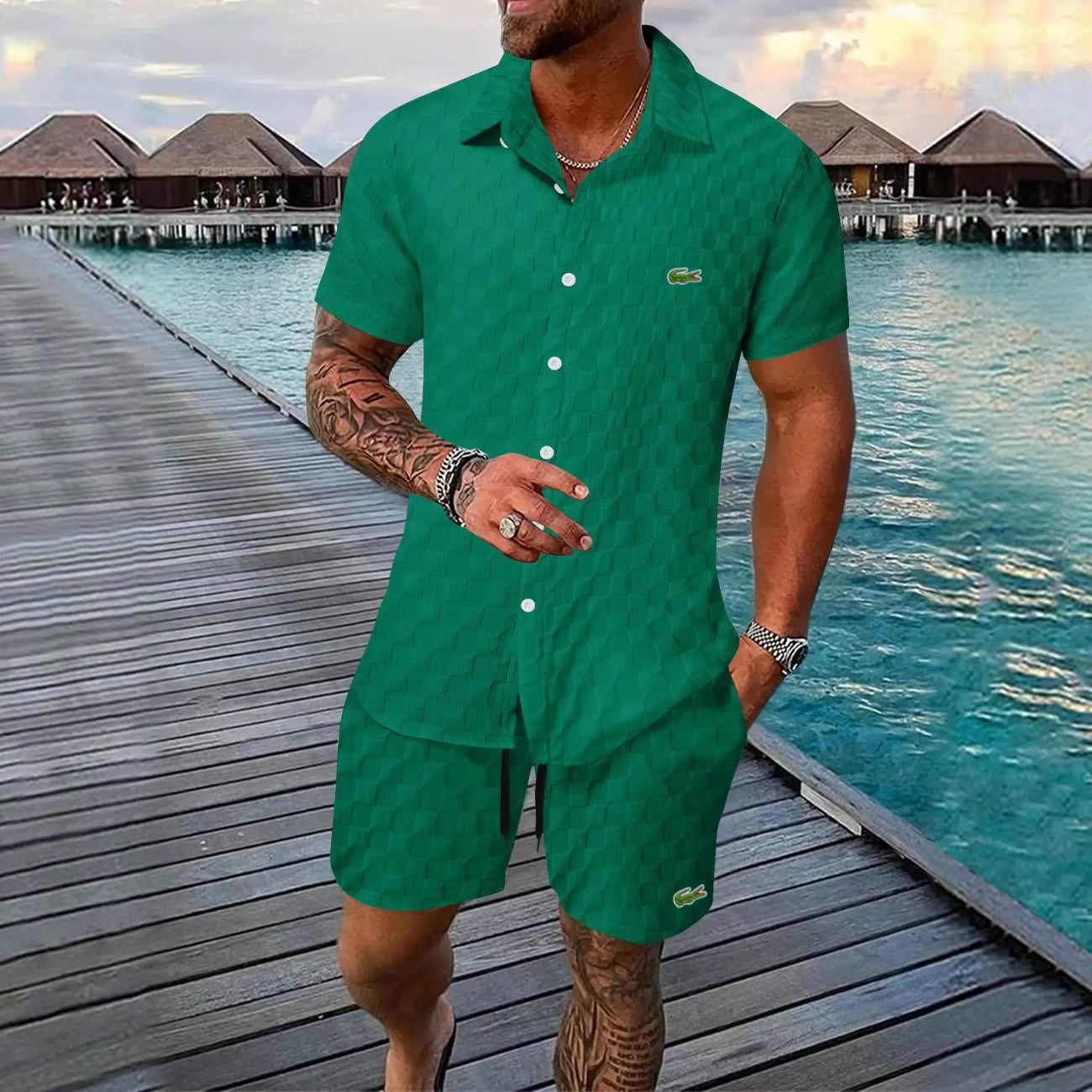 Set estivo da uomo (camicia e pantaloncini)