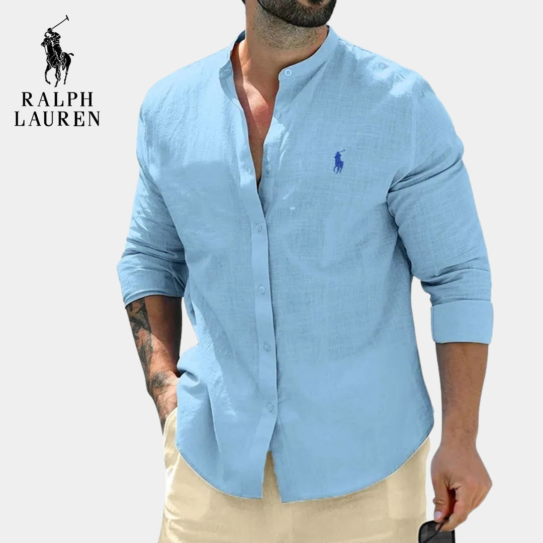 Camicia elegante con colletto alla coreana