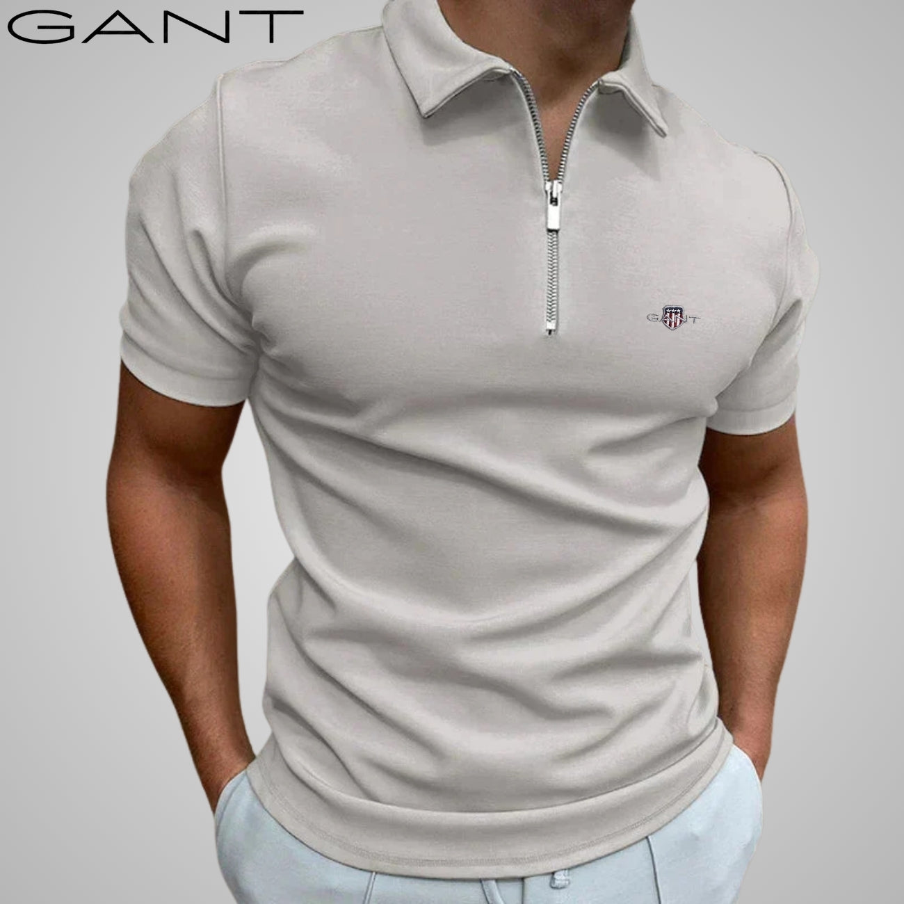 Polo casual con zip