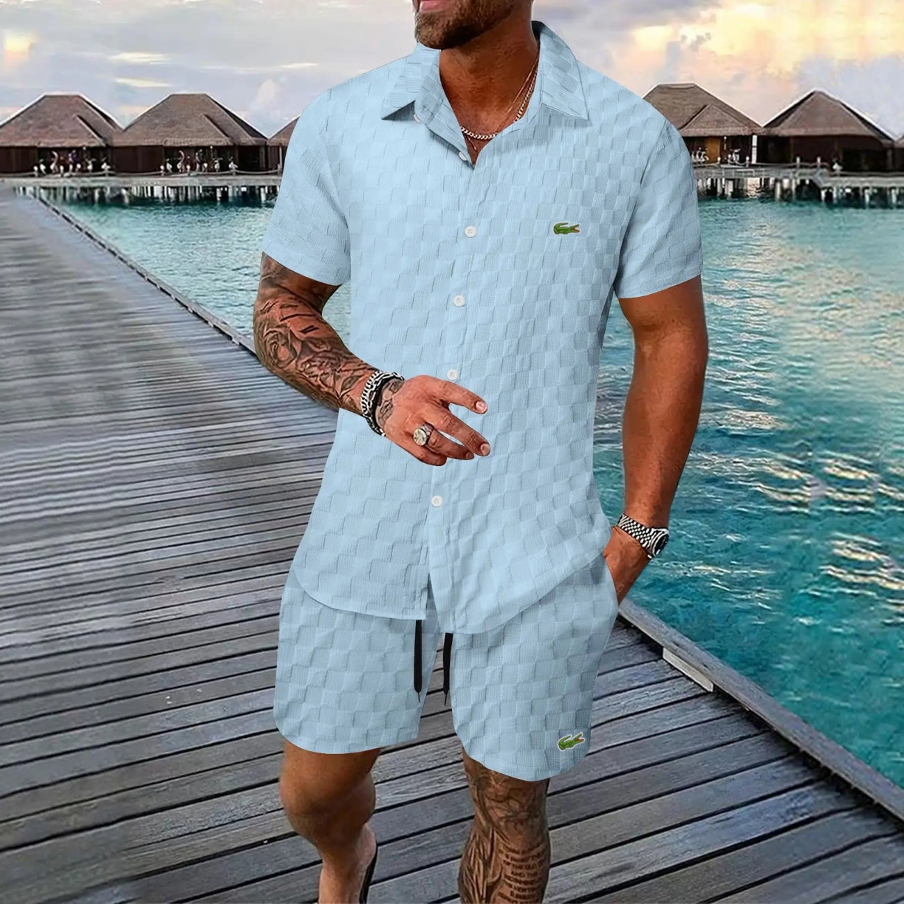 Set estivo da uomo (camicia e pantaloncini)