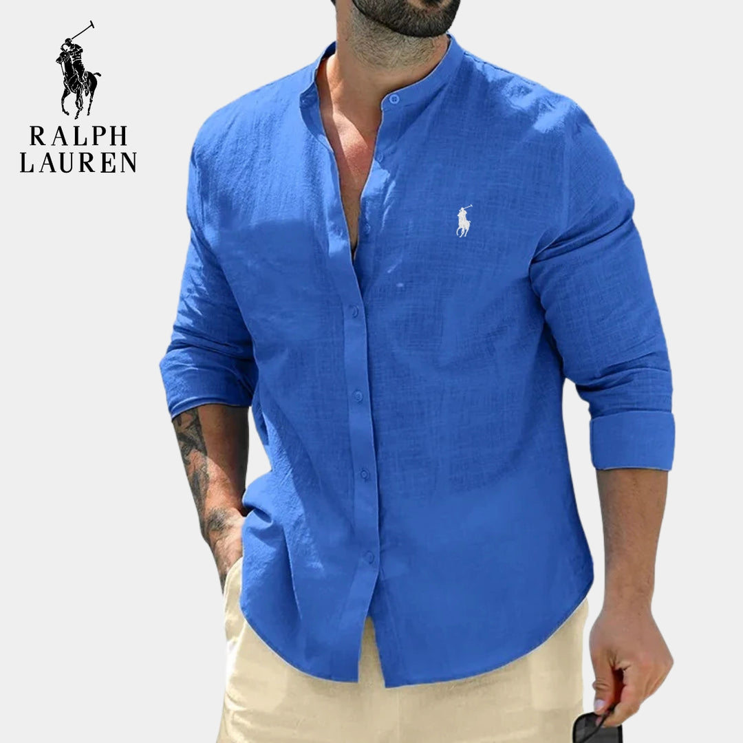 Camicia elegante con colletto alla coreana