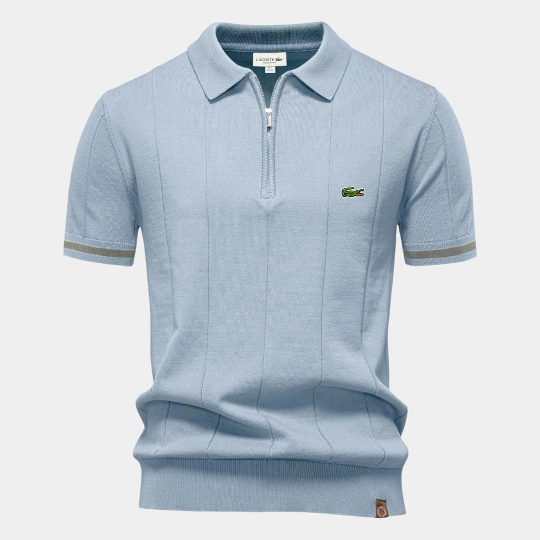 Polo a maniche corte con zip