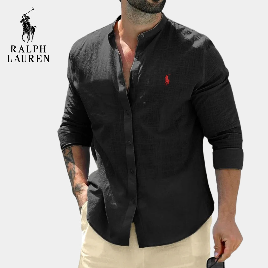 Camicia elegante con colletto alla coreana