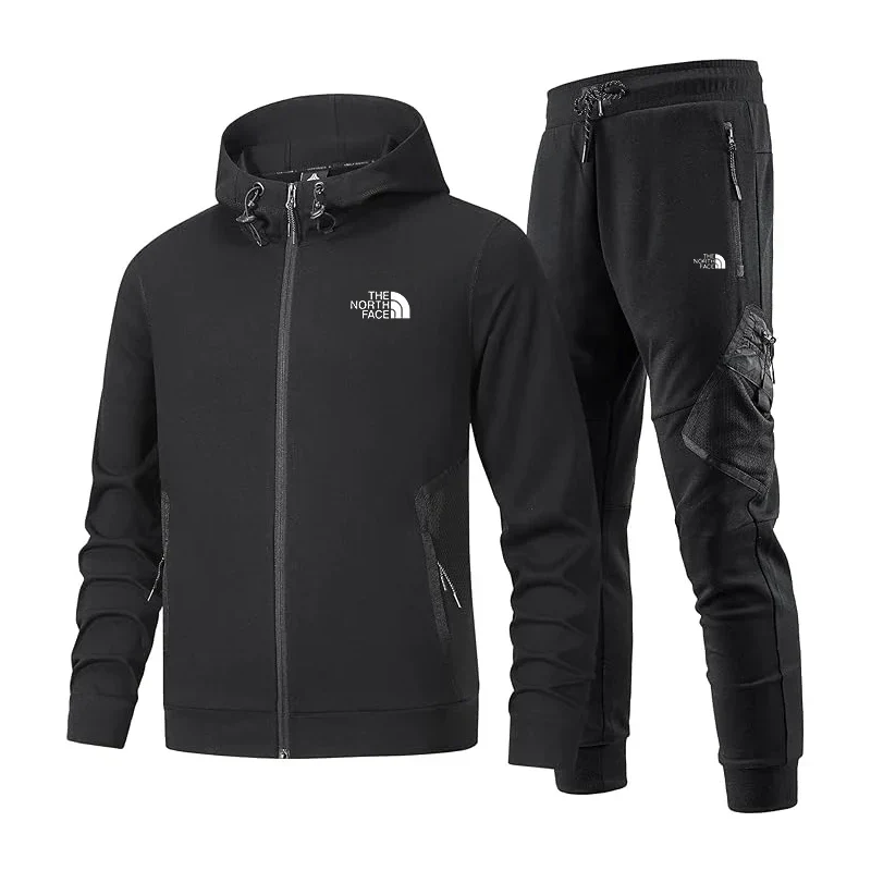 Felpa da uomo con cappuccio e maniche lunghe, set tuta
