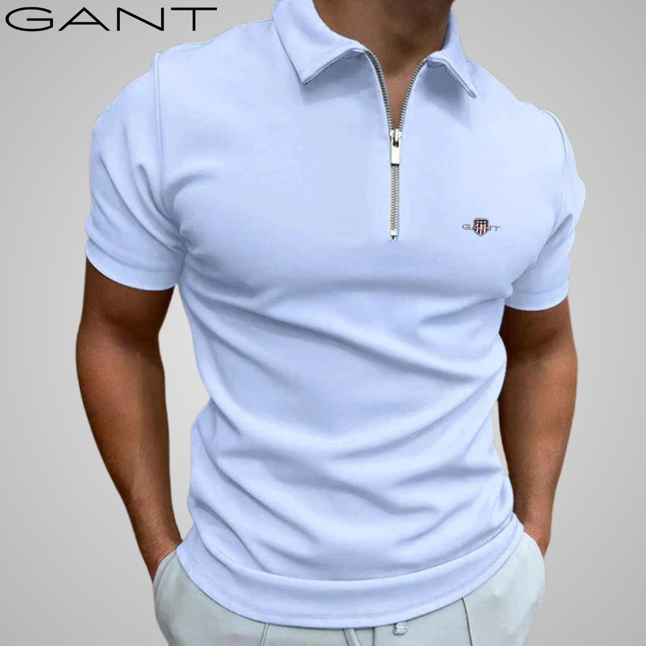 Polo casual con zip
