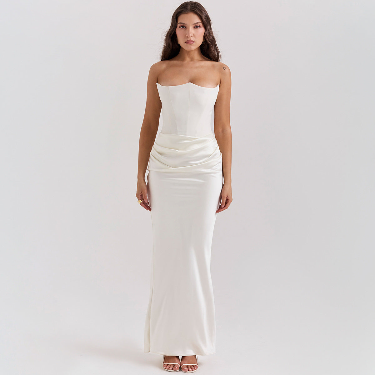 Abito Lungo Slim a Tubo da Donna – Elegante Abito da Sera Bandana Sexy Senza Schienale, Abito Bodycon Smanicato Elegante