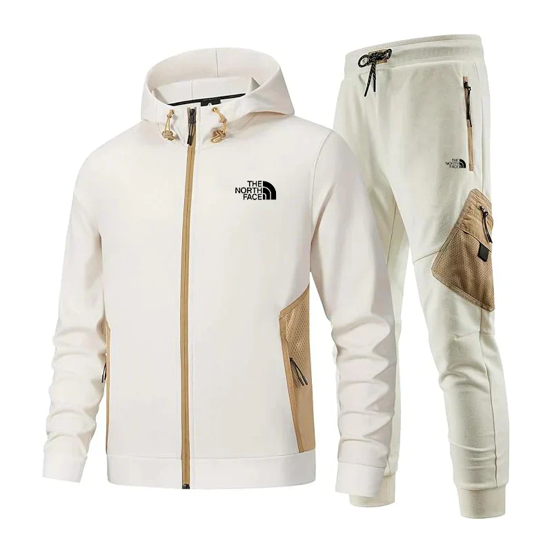 Felpa da uomo con cappuccio e maniche lunghe, set tuta