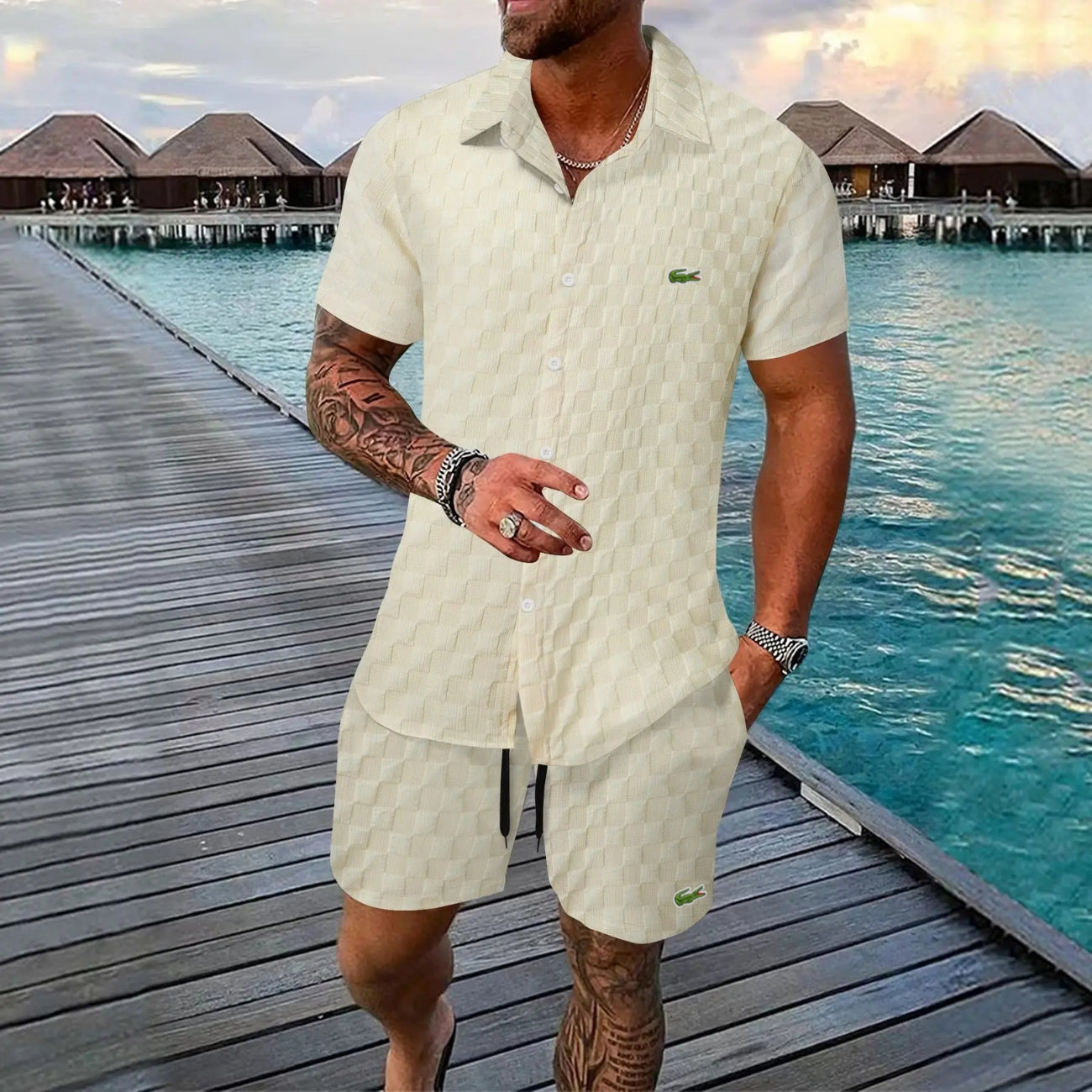Set estivo da uomo (camicia e pantaloncini)