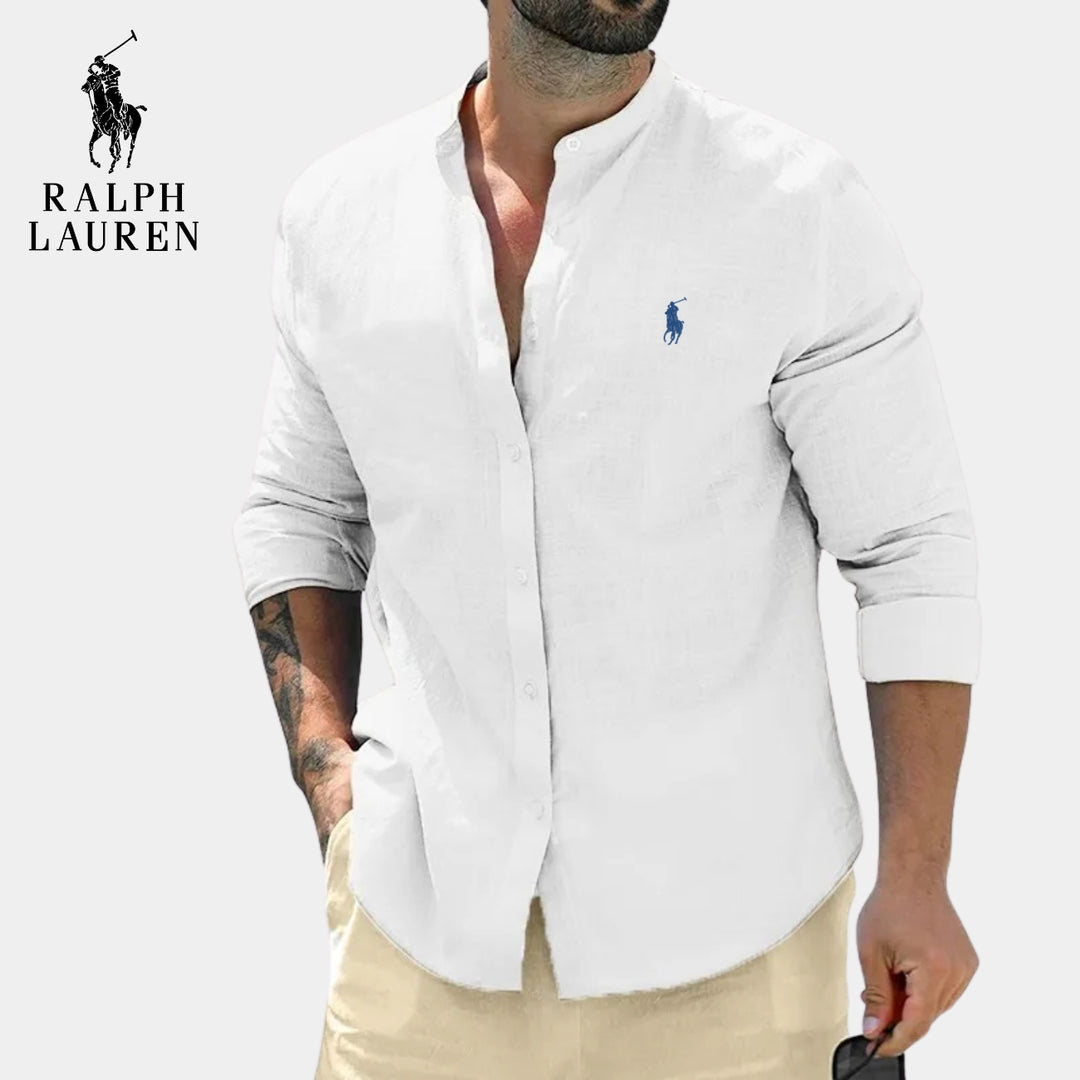Camicia elegante con colletto alla coreana