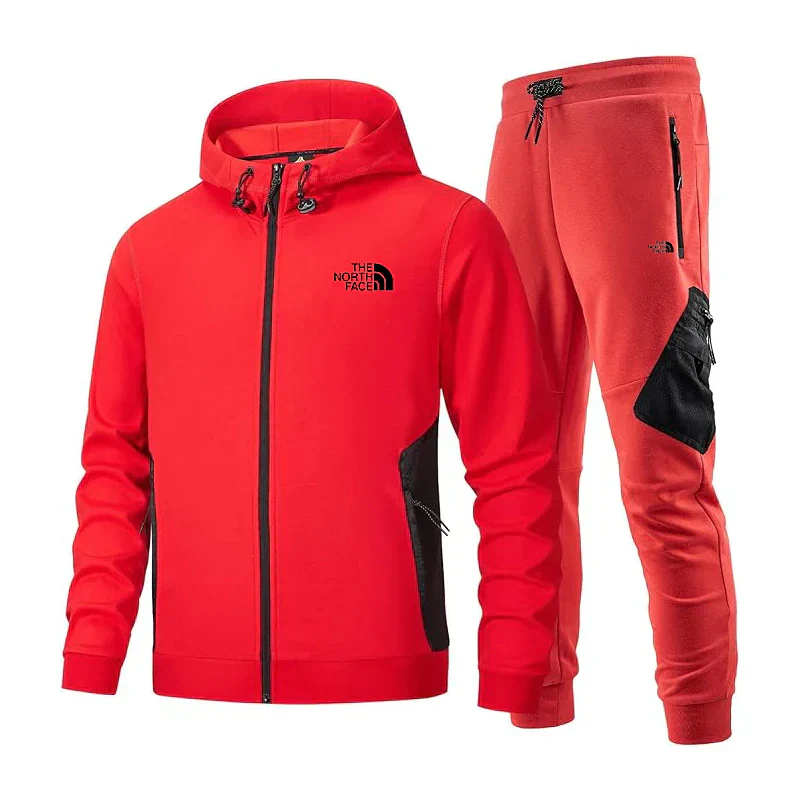 Felpa da uomo con cappuccio e maniche lunghe, set tuta