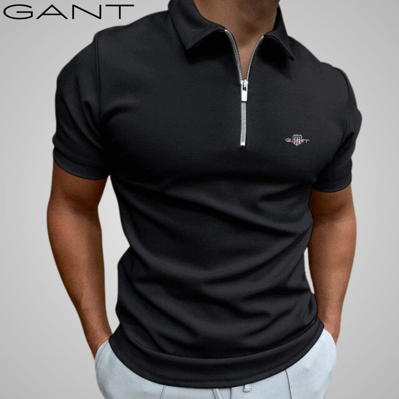 Polo casual con zip