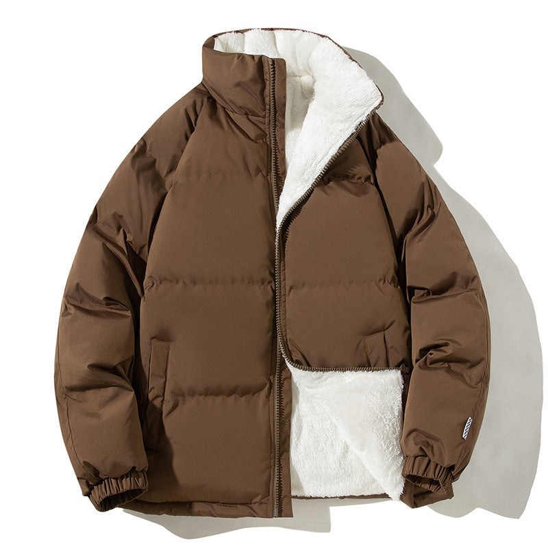 Cappotto Invernale per Coppie – Giacca Spessa in Peluche con Collo Sottoposto e Tasche, Capospalla Caldo e Largo per Uomo e Donna