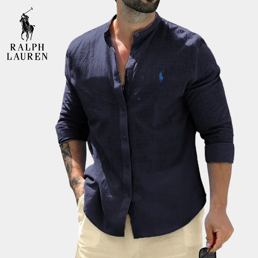 Camicia elegante con colletto alla coreana