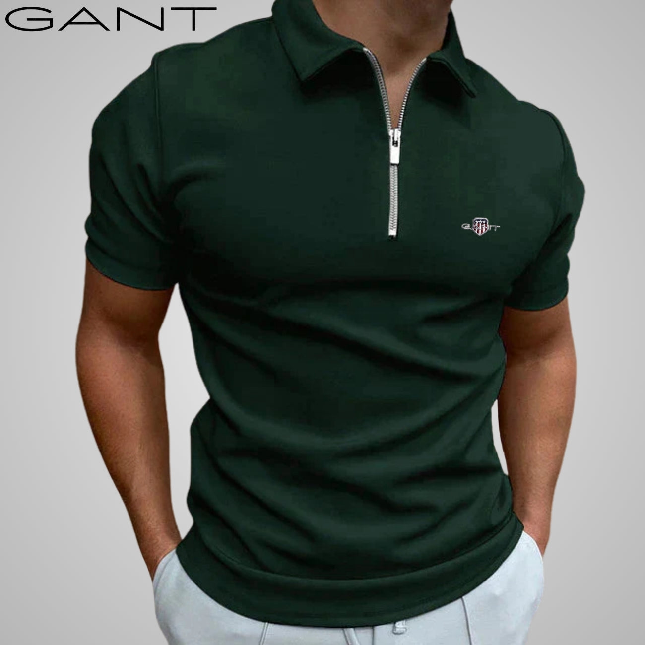 Polo casual con zip