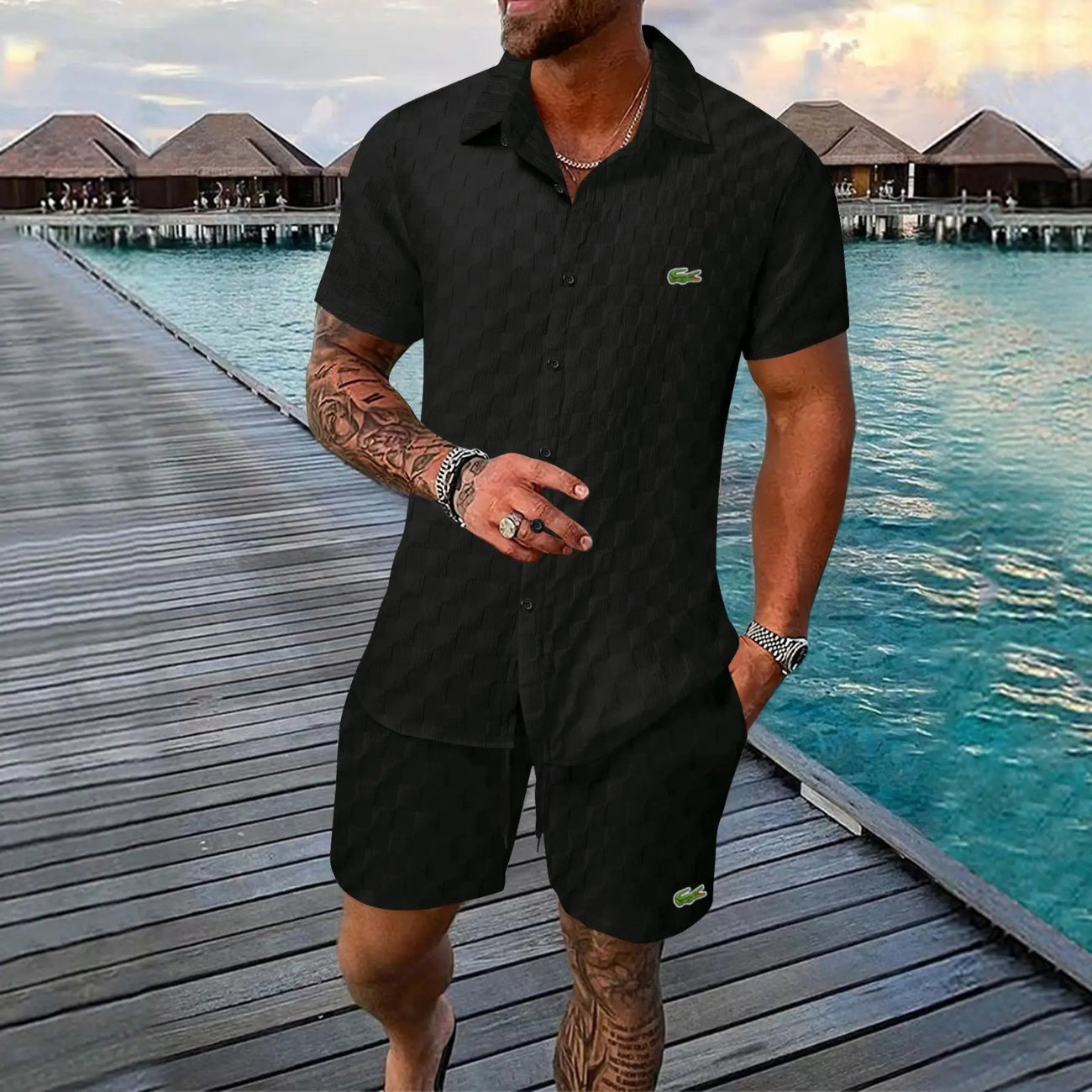 Set estivo da uomo (camicia e pantaloncini)