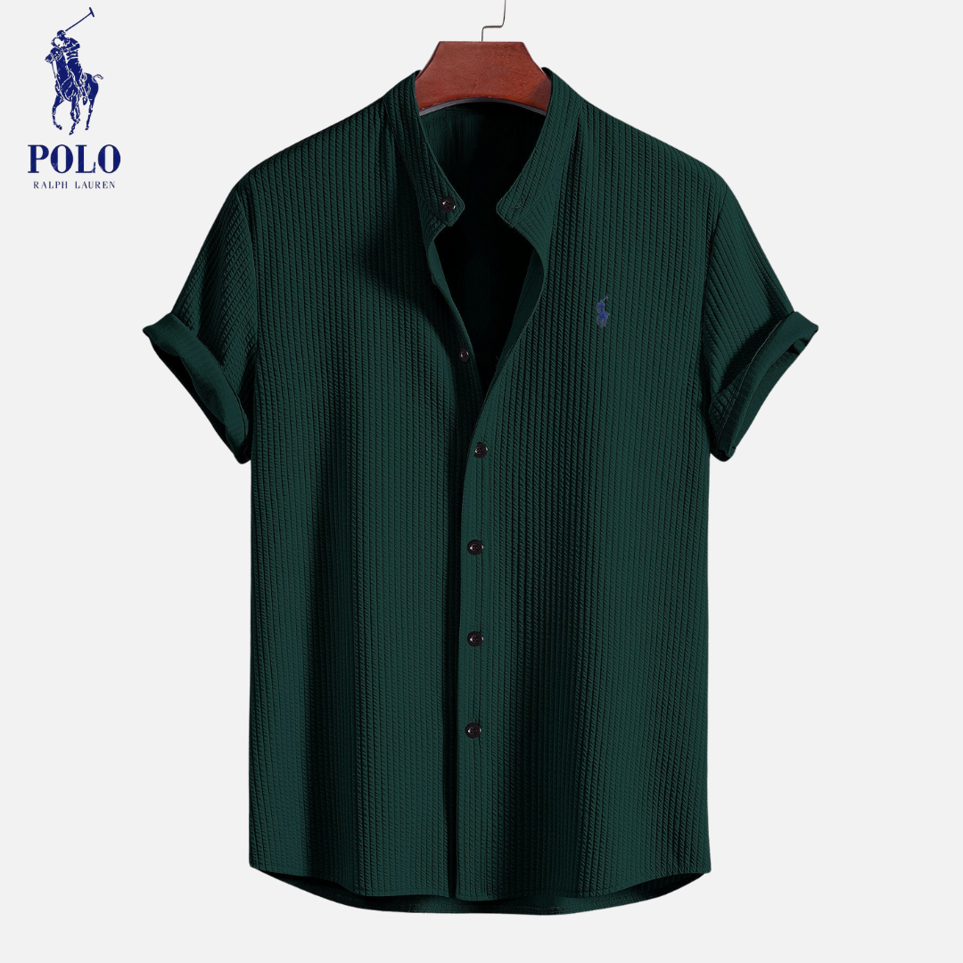 Camicia con colletto alla coreana