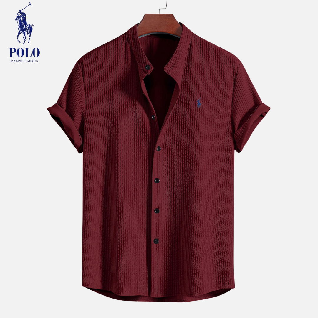Camicia con colletto alla coreana