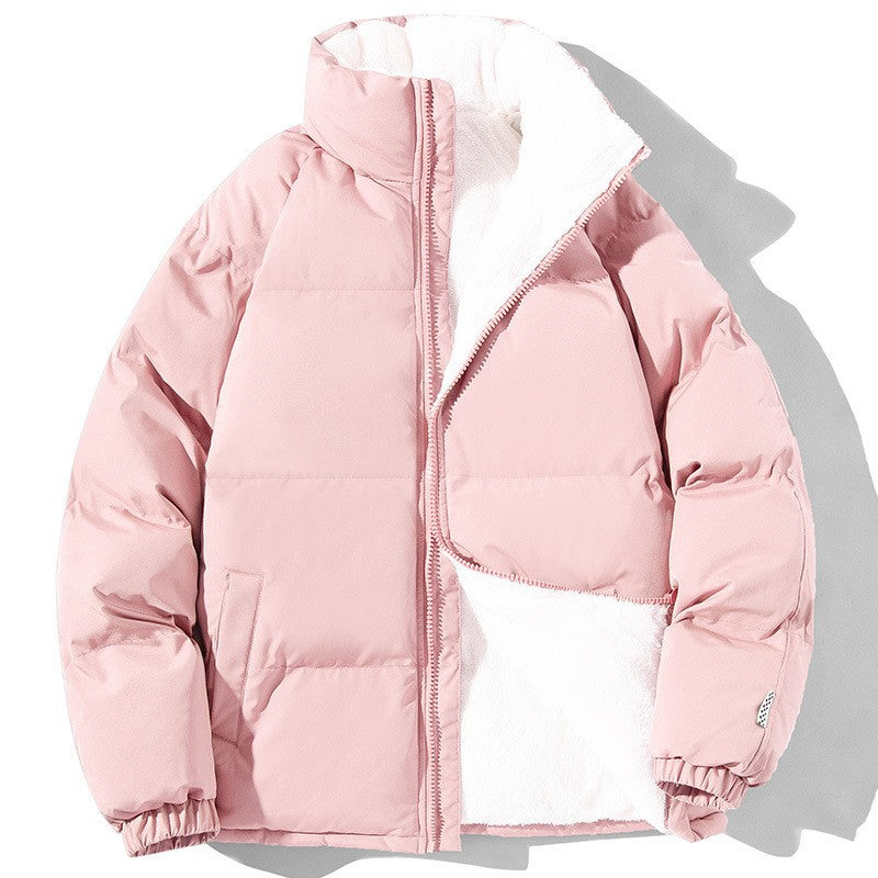 Cappotto Invernale per Coppie – Giacca Spessa in Peluche con Collo Sottoposto e Tasche, Capospalla Caldo e Largo per Uomo e Donna