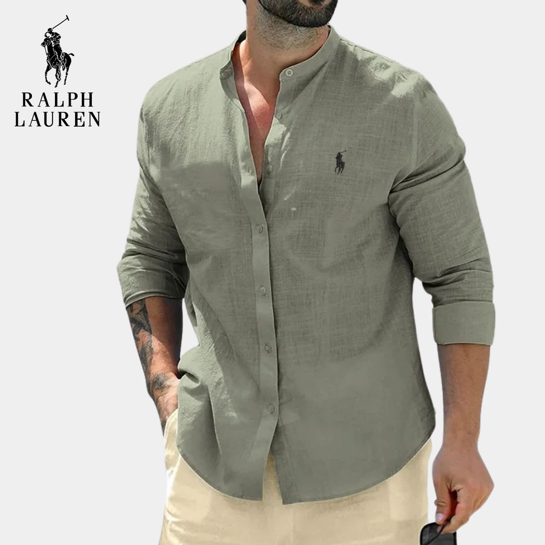 Camicia elegante con colletto alla coreana