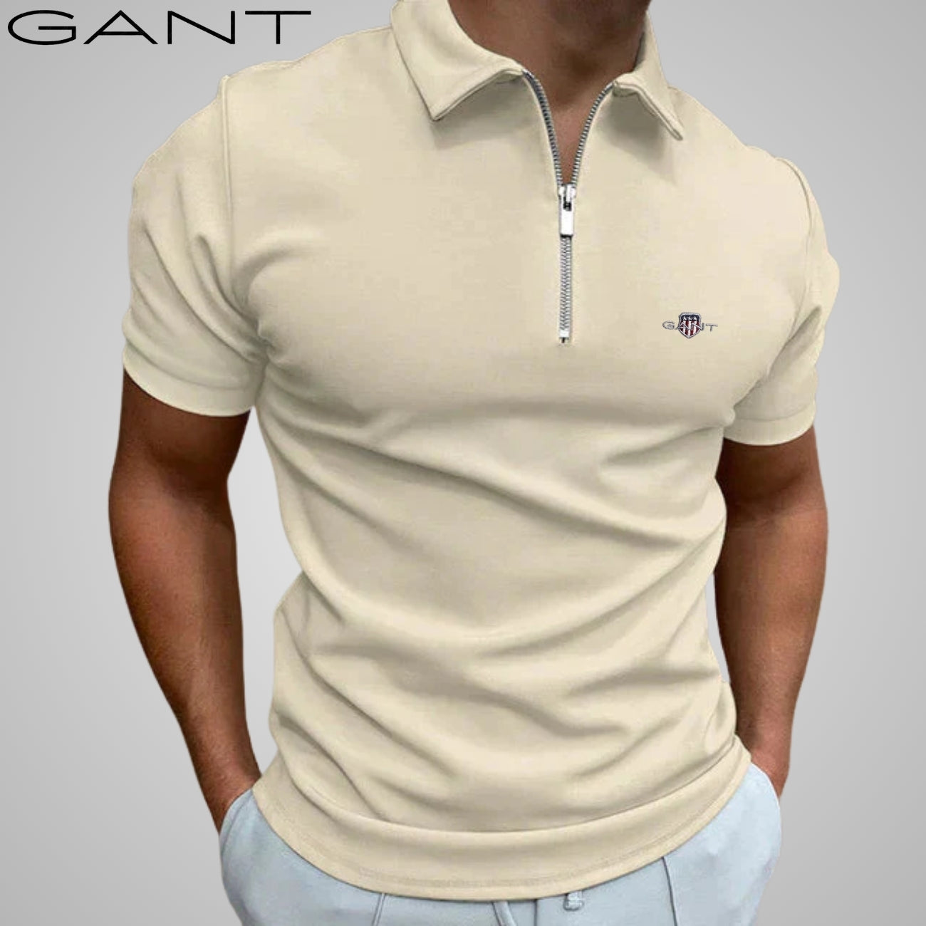 Polo casual con zip