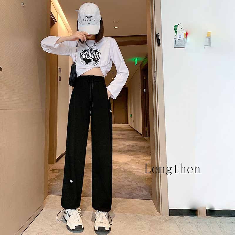Pantaloni larghi casual a vita alta da donna