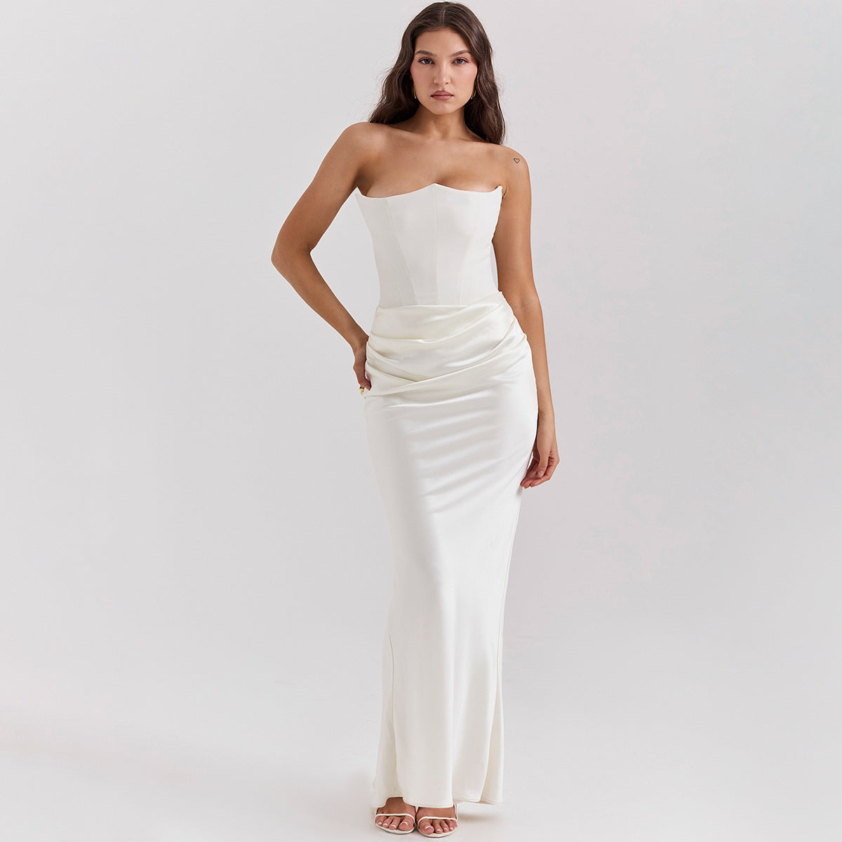 Abito Lungo Slim a Tubo da Donna – Elegante Abito da Sera Bandana Sexy Senza Schienale, Abito Bodycon Smanicato Elegante