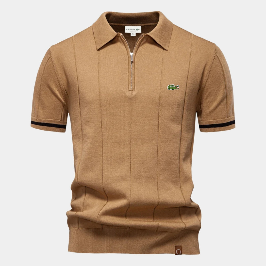 Polo a maniche corte con zip