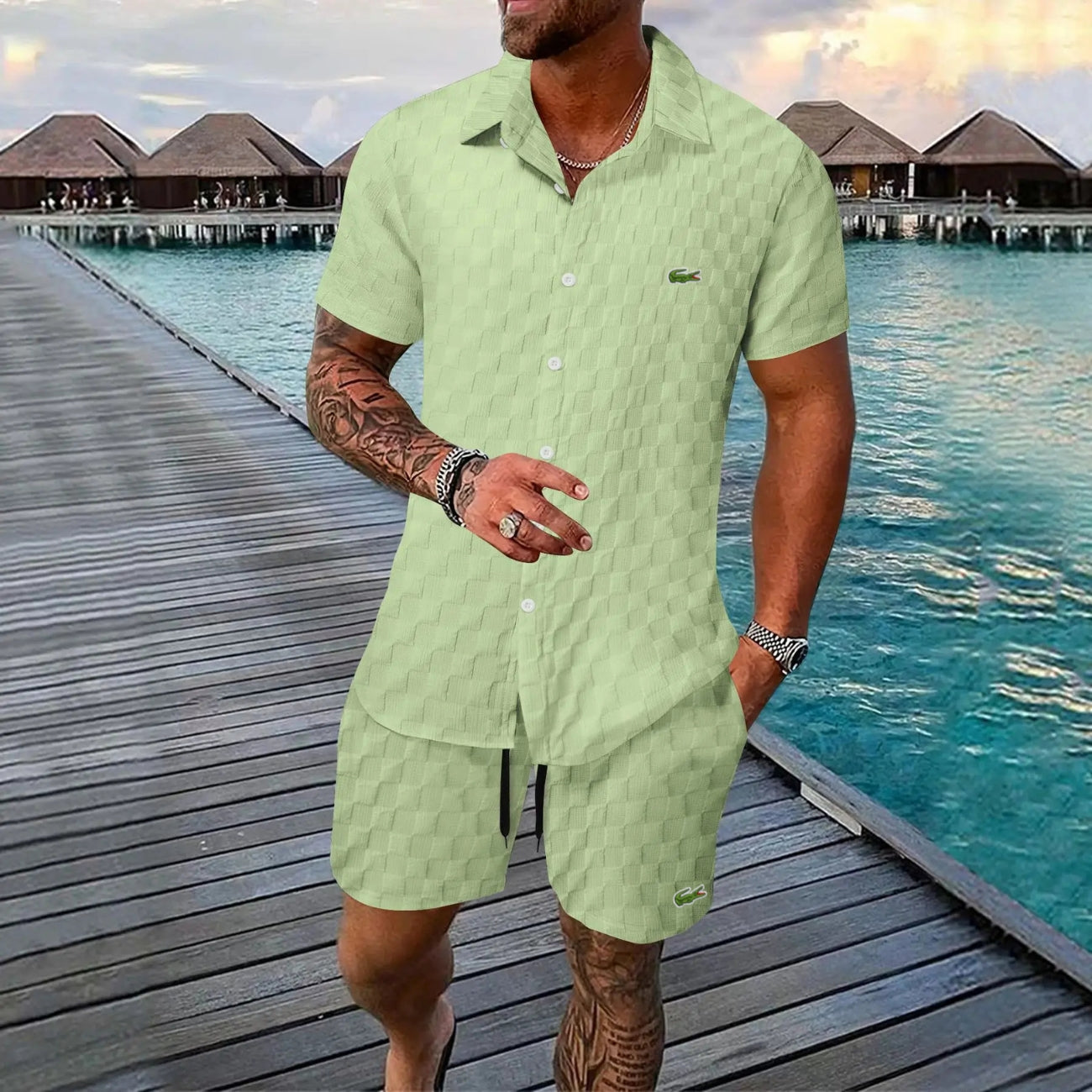Set estivo da uomo (camicia e pantaloncini)