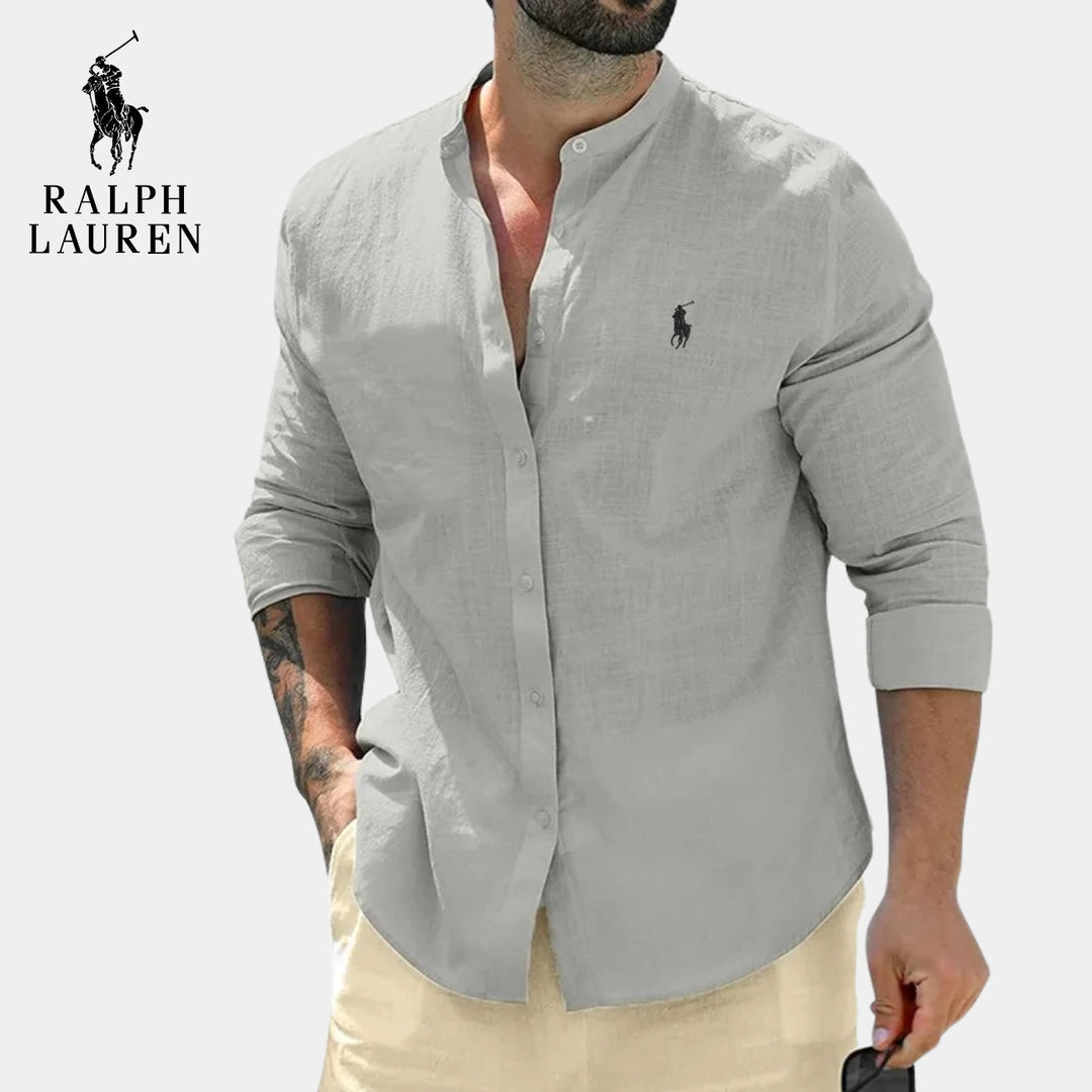 Camicia elegante con colletto alla coreana