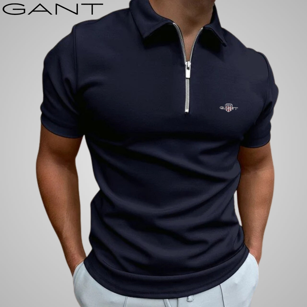 Polo casual con zip