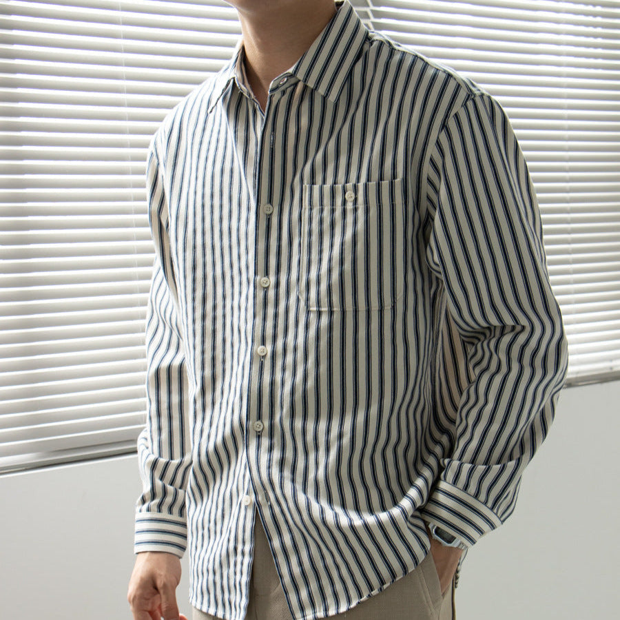 Camicia a righe a maniche lunghe