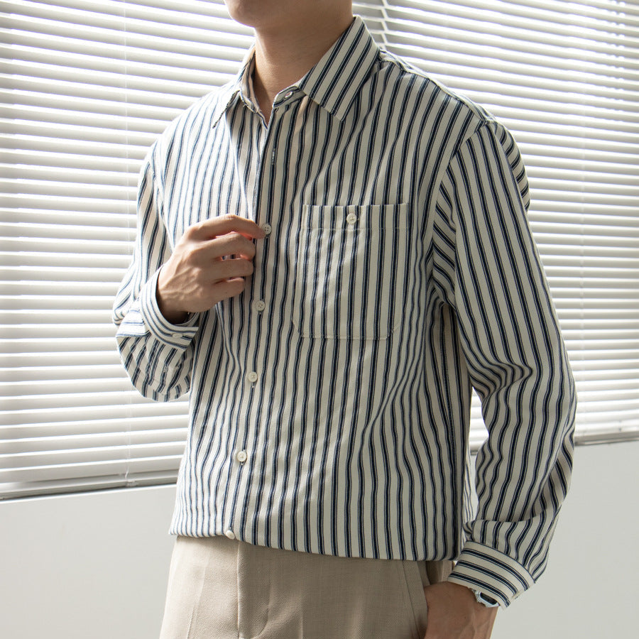 Camicia a righe a maniche lunghe