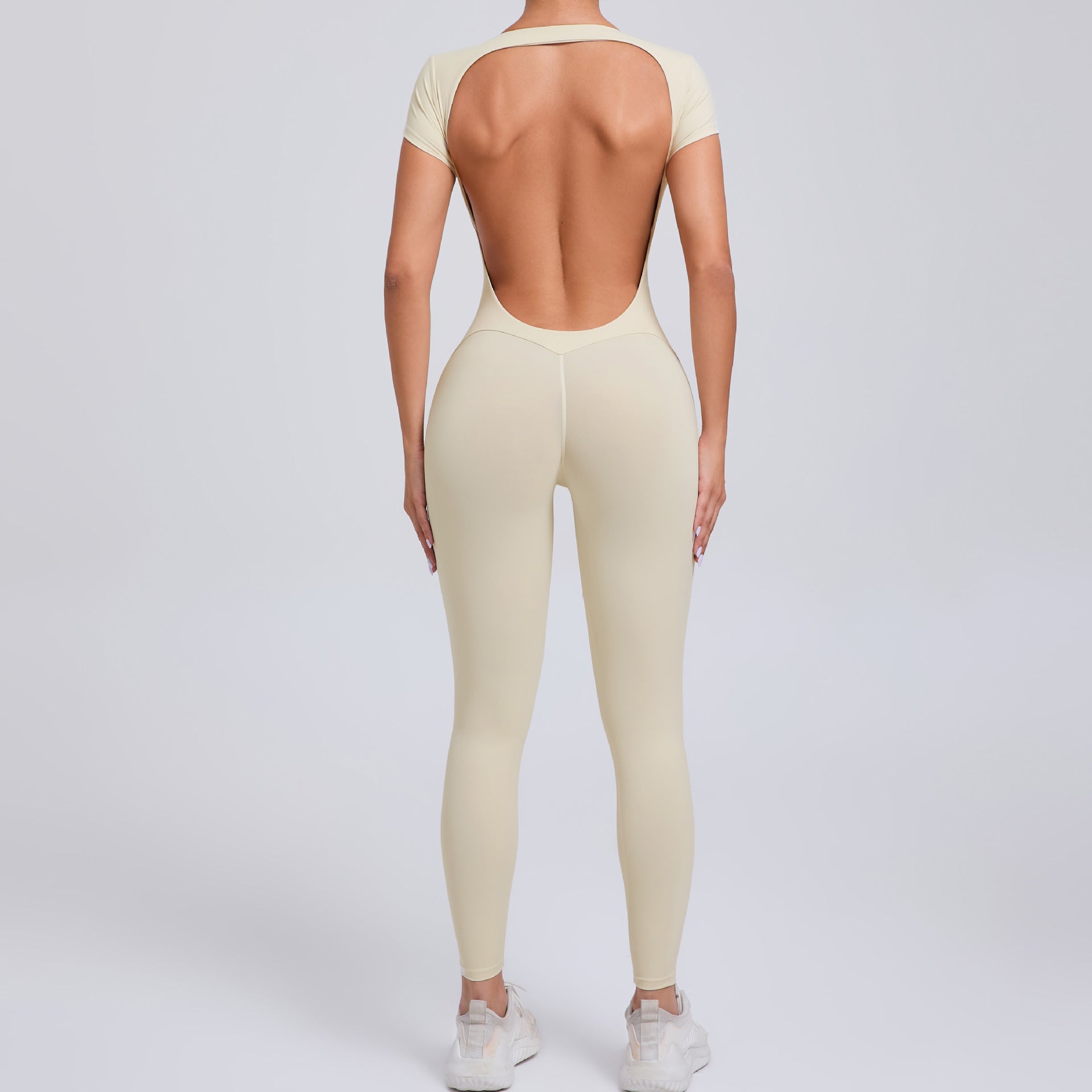 Tuta da Yoga aderente a tinta unita – Tuta sportiva elasticizzata intera da donna, body traspirante per yoga e allenamenti