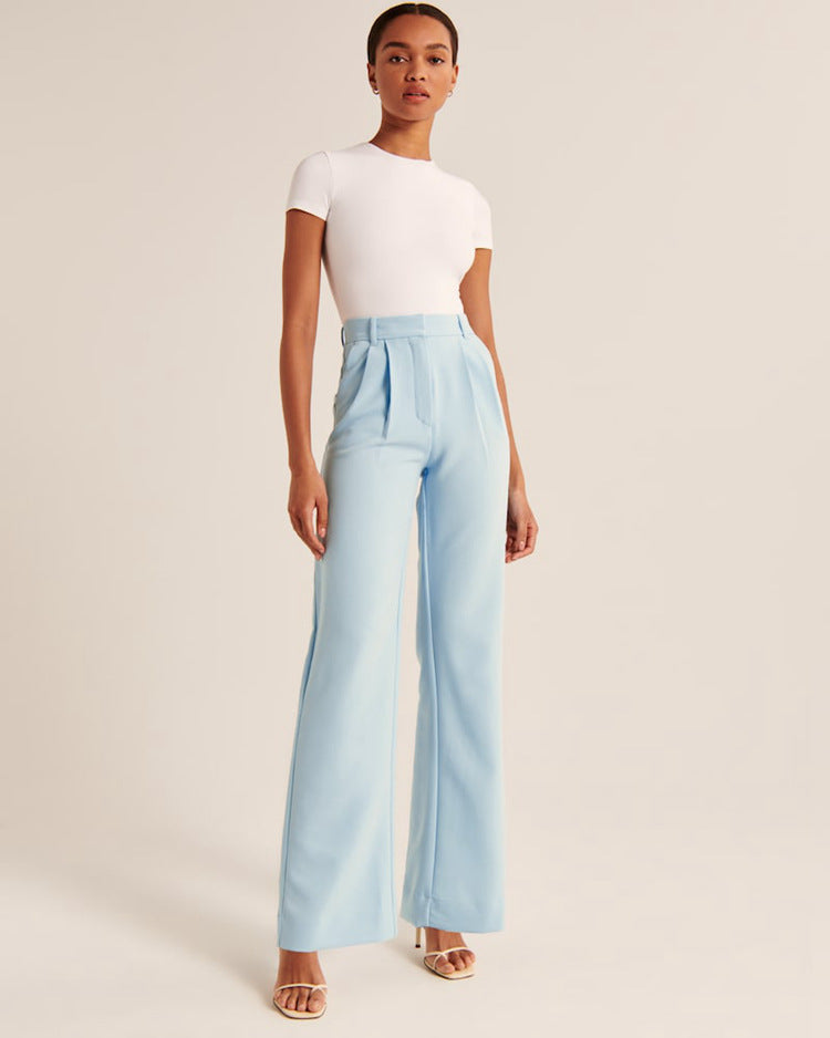 Pantaloni Casual da Donna a Vita Alta Larghi