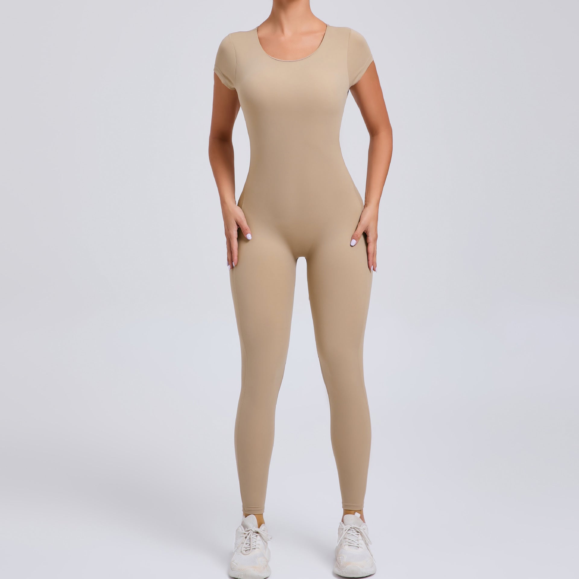 Tuta da Yoga aderente a tinta unita – Tuta sportiva elasticizzata intera da donna, body traspirante per yoga e allenamenti