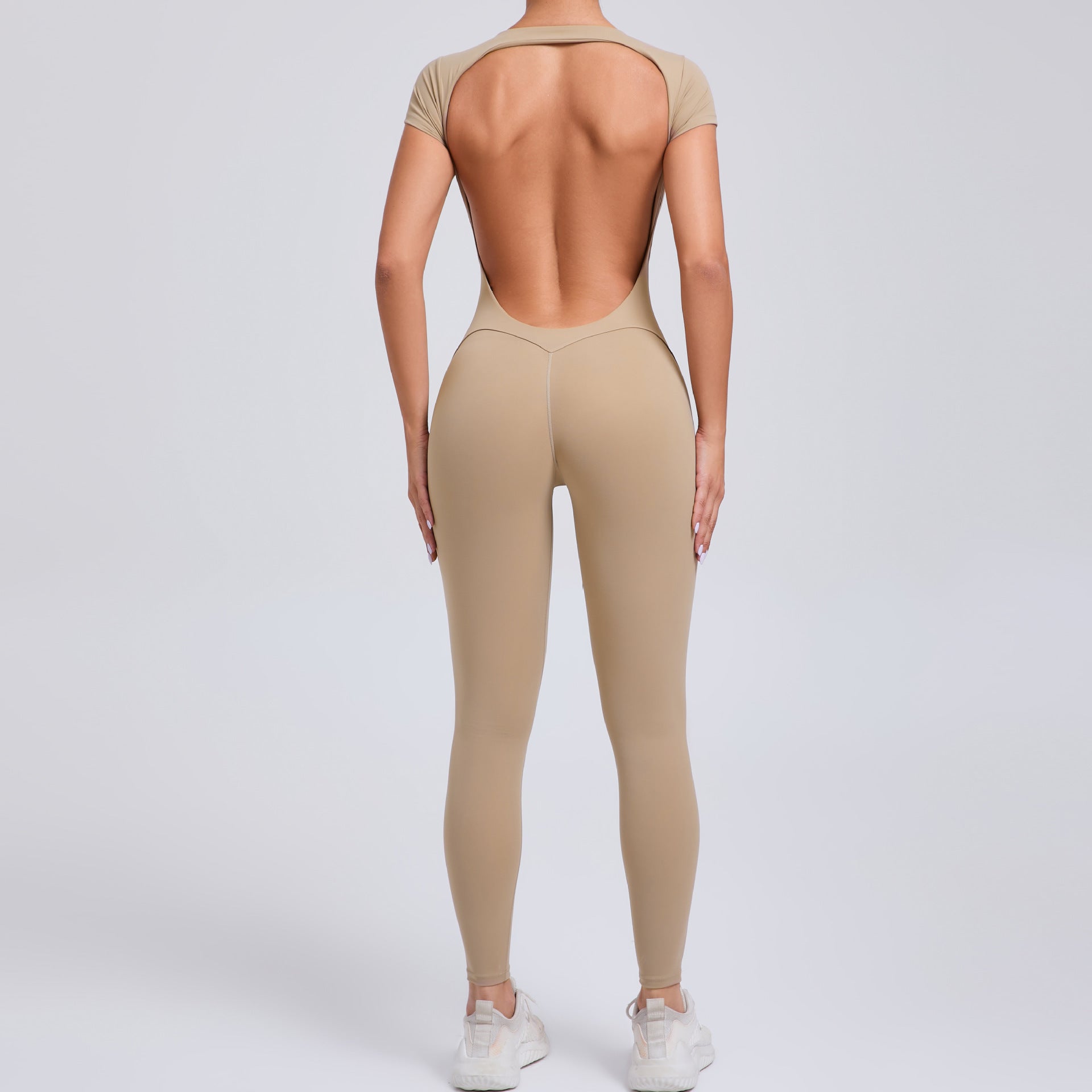 Tuta da Yoga aderente a tinta unita – Tuta sportiva elasticizzata intera da donna, body traspirante per yoga e allenamenti