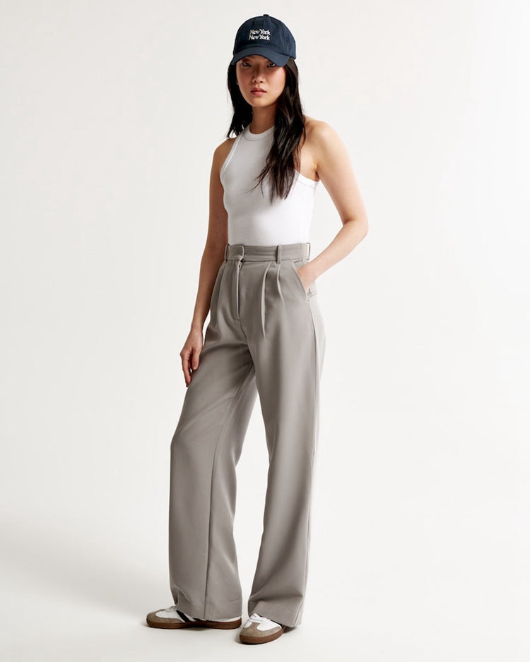 Pantaloni Casual da Donna a Vita Alta Larghi