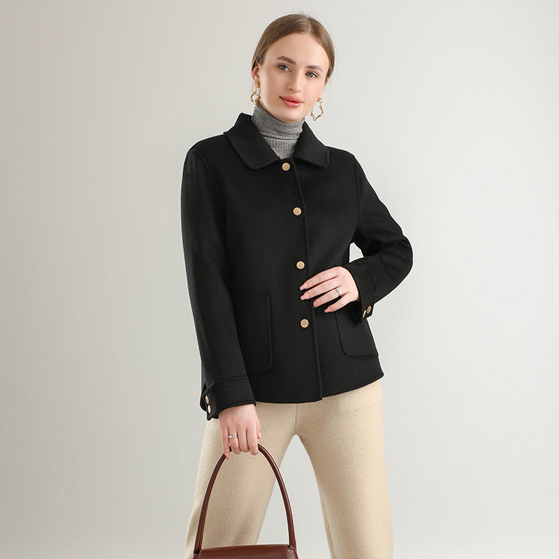 Cappotto Monocolore Girocollo da Donna per l'Autunno e l'Inverno