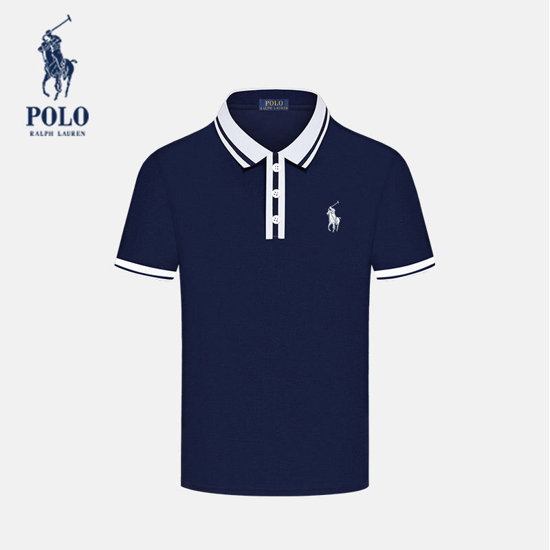 Maglietta a maniche corte estiva tinta unita polo shirt