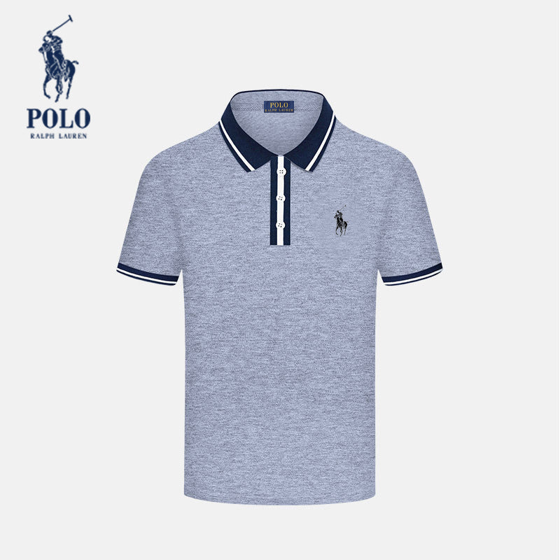 Maglietta a maniche corte estiva tinta unita polo shirt